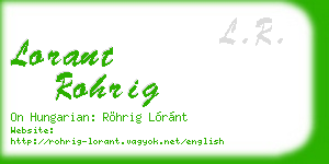 lorant rohrig business card